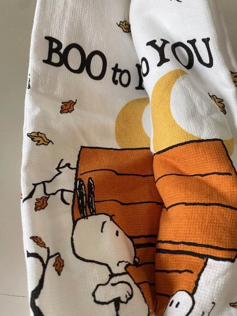 2 Pack Peanuts Snoopy Halloween Kitchen Towels 18” X 28” Ghost Doghouse NEW